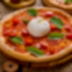 Pizza burrata et basilic
